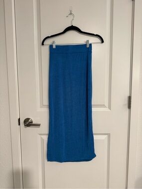 Bright Blue Knit Maxi Skirt